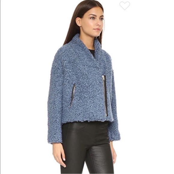 IRO Daney Light Blue Looped Knit Zip Jacket - Picture 3 of 15